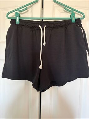 Women's Black Drawstring Lounge Shorts